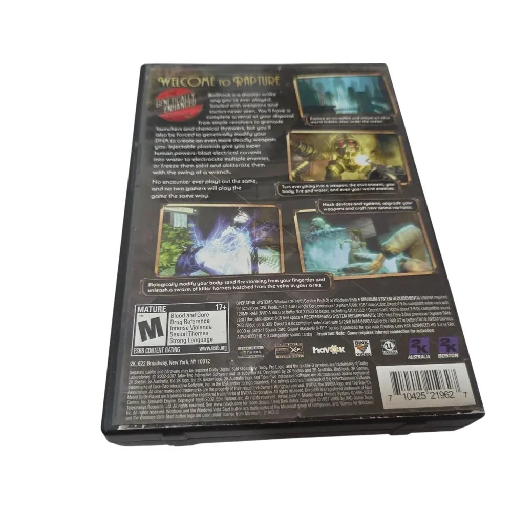 BioShock PC DVD ROM Complete CIB Manual Big Daddy 2K Games‎ Windows FPS Game
